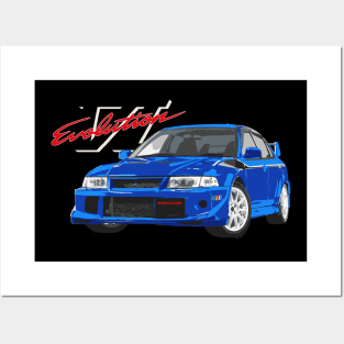 Mitsubishi Lancer Evolution 6 TME Blue Posters and Art